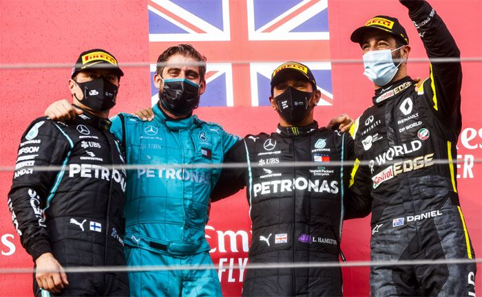 Formel 1, Groer Preis der Emilia Romagna: Lewis Hamilton und Valtteri Bottas (Mercedes-AMG Petronas Motorsport)