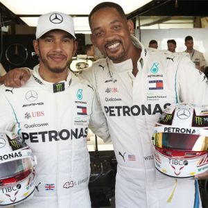 Formel 1, Groer Preis von Abu Dhabi: Lewis Hamilton (Mercedes-AMG Petronas Motorsport) und Will Smith